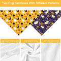 Halloween Dog Bandanas 2 Pack Pumpkin Ghost Bat Bone Candy Triangle Scarf