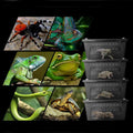 OMEM Portable Reptile Terrarium Habitat for Mini Pet Houses Breathable Holes Stackable Container (Black-L)