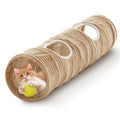 Cat Tunnel for Indoor Cats,Cats Toys Collapsible Tunnel Straight Tube with a Fun Ball and 2 Holes,Cat Play Tunnels,for Rabbits, Ferrets, Puppies & Large Pets,Diameter 11.8 Inch