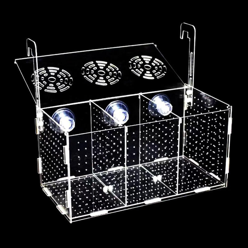 Fish Breeding Box, Acrylic Isolation Box Separator for Aquarium Hatchery Incubator with Suction Cups for Baby Fish Shrim