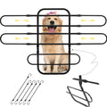 Universal Fit Dog Barrier for SUV,Sedan,Truck,Front/Back Seat,Elastic 5 Ropes&Steel Hooks Firmly Fixed,42.5"–62"Width Adjustable,Dog Car Barrier Follow the Seat Movement,Durable Matte Paint
