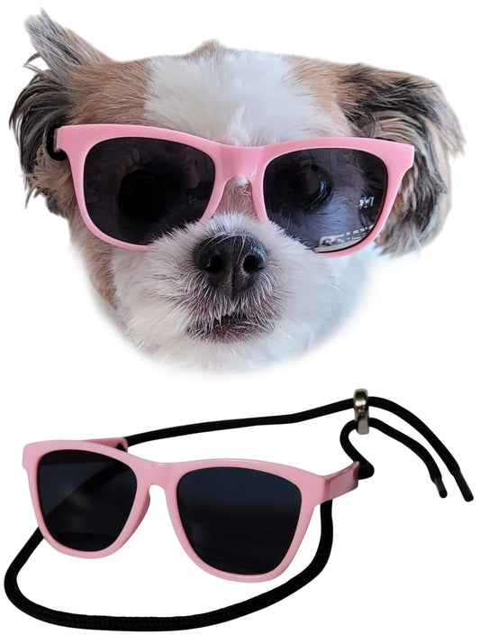 G014 Dog Pet 80s Sunglasses Goggles for Small Dogs up to 15lbs (Pink)