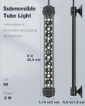 Pawfly 5 W Aquarium LED Light 8 Inch 24/7 Fish Tank Light with Full Spectrum Brilliant White Blue Red Green Lights Multi