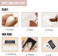 ZAPVLVT Paw Print Impression Kit for Dogs and Cats, 2 Clay, Large Ink Pad, Wooden Picture Frame, Pet Memorial Keepsake, Gift for Pet Owners & Lovers