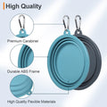 Kytely Collapsible Dog Bowls Medium, 2Pack Foldable Dog Travel Bowl, Portable Pet Water Food Bowl with Clasp, Pet Cat Fe