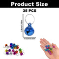 Mimalexin 35PCS Cat Bells for Cat and Dog Collar, Mixed Colors Pet Bell Pendant with Loud Crisp Sound, Anti-Lost Training Bell Keyrings Charm for Pet Collar Pendant Accessories