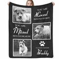Artsadd Custom Memorial Blanket with Photos and Name-in Loving Memory Gifts Personalized for Loved Ones Lost-Remembrance Blankets for Dogs Cats Pets Lover-Black