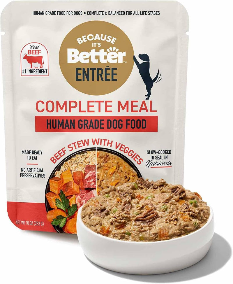 Because It's Better Entree Wet Dog Food, Beef Stew & Veggies, 10 oz, 6 Ct