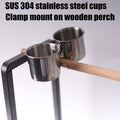 Bird Playground, Playstand for Small to Large Birds with Collapsible Metal Frame, Heavy Duty Quick-Install No Tool Request, 4 Standing Perch, 2 ladders and 2 Bird Cups