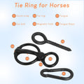 Horse Tie Ring, 4 Sets Blocker Tie Ring for Horse Tack and Supplies, Black