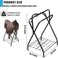 Saddle Rack Portable Folding Horse Saddle Stand for English and Western Saddles,28" L x 19" W x 37.5" H,Black