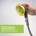 Wondurdog Deluxe Indoor Outdoor Dog Wash Kit for Shower and Garden Hose w/Water Pressure Control, Splash Shield & Rubber Scrubbing Attachment. Fast & Easy Dog Bath. Cleaning for Short & Long Hair Pet
