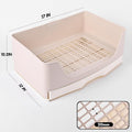 Large Rabbit Litter Box Bunny Potty Training Corner Litter Pan with Drawer Comes with Liners Rabbit Pee Pads, Small Anim