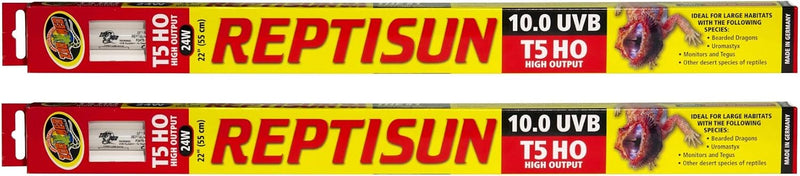 Zoo Med 24 Watt T5 HO ReptiSun 10.0 UVB Lamp, 2pk