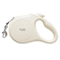 TUG Quest Retractable Dog Leash | 360° Tangle-Free Retraction | 16 ft Strong Nylon Tape (Small, Cream)