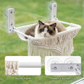 nets Tribe Cat Hammock & Window Perch w/ 4 Suction Cups, Foldable Adjustable Boho Cotton Rope Pet Hammock Bed & Cat Shelves for Indoor Cats/Small Animals - All-Season Sleeping, Lounging, Climbing