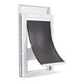 Amazon Basics Adjustable Plastic Dog and Cat Door with Easy Installation, Large, 20.00" x 13.31" x 4.45", White and Grey