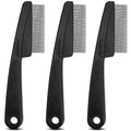 3-Pack Pet Flea Comb for Dogs and Cats, Fine-Tooth Lice and Flea Grooming Comb with Stainless Steel Pins and Ergonomic Non-Slip Handle