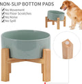 Elevated/Raised 15°Tilted Anti Slip Ceramic Dog Bowl for Medium & Large Breeds,Slanted Bulldog Big Face Pet Feeding Food