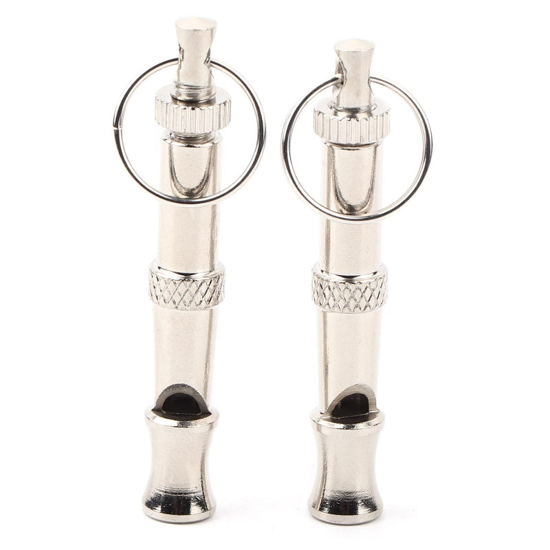2pcs Ultrasonic Silent Dog Whistle, Stainless Steel Portable Dog Whistle to Stop Barking Professional Dog Training Whistle