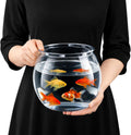 Okllen 2 PCS 1 Gallon Fish Bowl, Round Clear Plastic Goldfish Betta Fish Bowl Fish Tank for Aquarium, Terrarium, Home dé