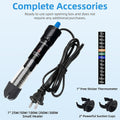 50W Aquarium Heater Adjustable Temperature Submersible Fish Tank Heater Water Thermostat with Thermometer for Freshwater