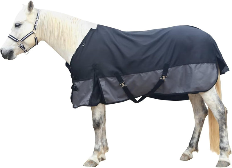 LEAFOREST 1200D Horse Blanket Waterproof Breathable Turnout (no Filling) Standard Neck Horse Sheet Black Grey 75IN