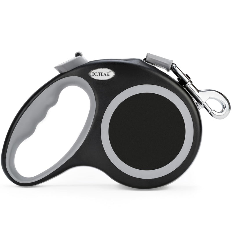EC.TEAK Retractable Dog Leash 26 FT, Heavy Duty Dog Leash for Dogs up to 110lbs, Strong Nylon Tape No Tangle, One-Handed Brake, Pause, Lock, Perfect for Medium Large Dogs (Black, 26 FT(66-110 LBS))