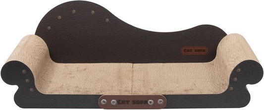 MeowHaus Modern Cat Scratcher Sofa, Cardboard Lounger, 26.7x11.8x9.4 Inches, Indoor Cat Furniture