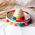 Crazy Night Mini Sombrero Top Hat Headband Tiny Straw Hat Small Sombreros for Dog Cat,Mexican Fiesta Birthday Party Supplies Table Decoration