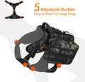 GooCare x Jumahe Dog Hiking Backpack for Large/Giant Dogs – 2 Spacious Side Bags, Breathable Waterproof Fabric, Fits Chest 30"-40" (85-120 lbs), 5 Adjustable Buckles, Outdoor Travel Vest, Black