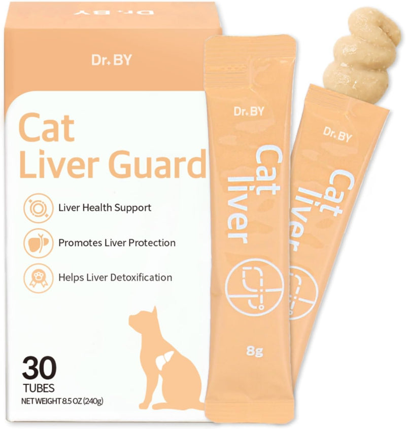 Doctor By Cat Liver Guard Squeezable Liver Supplement for Cats Feline Hepatic Support with Milk Thistle, Artemisia annua(SPB-201), Taurine lickable Formula Individually Packaged