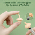 Newborn Pet Nursing Kit - 6 Pack 3ml Syringes & 6 Silicone Nipples. Anti-Choke Feeding Supplies for Kittens, Puppies, Sm