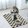 Dog Food Mats for Floors Waterproof, Pet Water Bowl Mats Pet Feeding Absorbent Placemats Plaid 12 * 20 inch