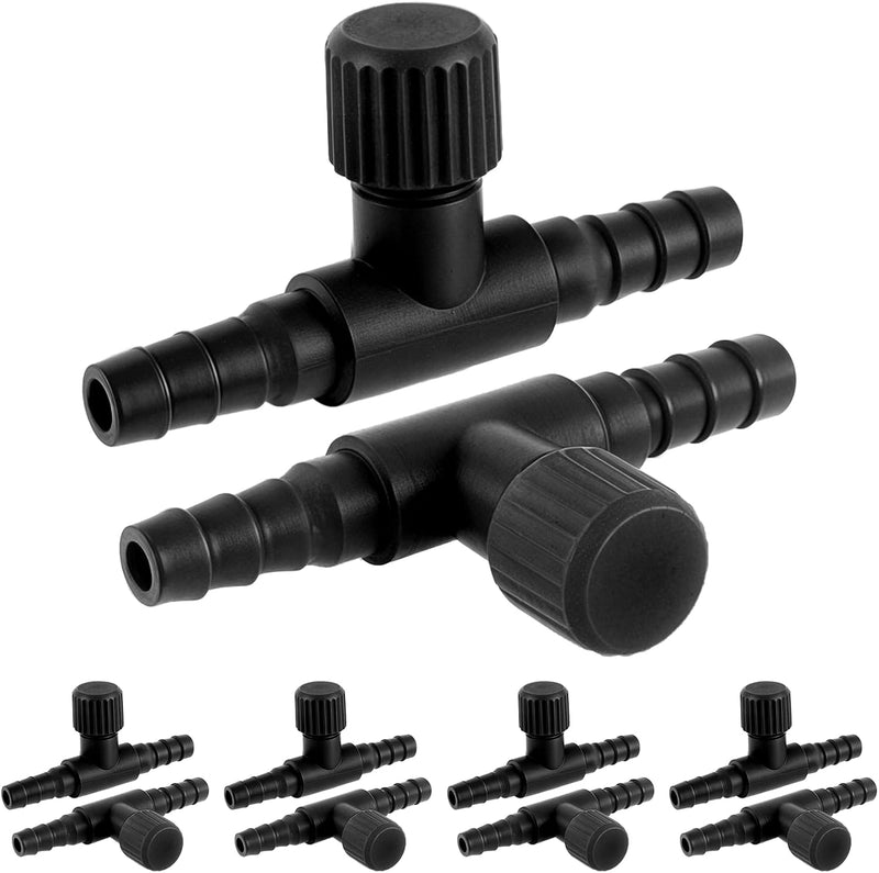 Psyqtsuary Aquarium Air Valve, 10 Pcs Aquarium Air Pump Control Valves T Shaped Single Way Plastic Air Flow Control Regu