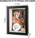 Dog Memorial Shadow Box Frame 5x7 with Paw Print Kit and Fur Keepsake Box Small Pet Memorial Frame Box for Dogs and Cats that Passed Pet Death Sympathy and Remembrance Gift for Pet Owners