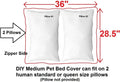 Dogbed4less DIY Pet Bed Pillow Denim Cover + Waterproof Internal case for Dog/Cat at Medium 36"X29" Olive Green Color - Covers only