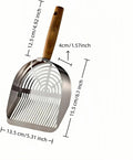 Premium Stainless Steel Cat Litter Scoop-Triple Guard Walls&Non-Stick Design,Silver,Flat Shovel Head Design Solid Deep E