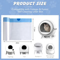 120 Count 26"x11.8" Cat Litter Box Liners Compatible with Fsitego & Fumoi Self-Cleaning Litter Boxes, Heavy Duty Automatic Cat Litter Box Bags with Drawstring, 3-4 Gallons of Capacity