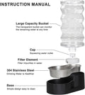 RIZZARI 8L Filtered Dog Water Dispenser: Stainless Steel Bowl for Pets