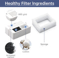 Cat Water Fountain Replacement Filter, 8 Pack Cat Fountain Carbon Filters and 2 Pack Foam Filters for Ceramic Pet Drinking Fountain and Stainless Steel Pet Water Fountain (8+2 Pack)