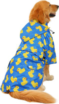 HDE Premium 2-Layer Zip Dog Raincoat Poncho w/Leash Hole & Hood B Duck 3XL