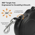16ft Retractable Dog Leash for Medium Dogs up to 66 lbs, Black