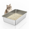 IKITCHEN Stainless Steel Cat Litter Box, Large Metal Litter Box for Cats, Never Absorbs Odors,Stain Free, Rustproof, Non Stick Smooth Surface 23.5" L x 15.5" W x 6" H