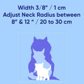 Pawtitas Glow in the Dark Cat Collar with Breakaway Safety Buckle & Bell Adjustable Kitten Collar, Blue