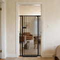 Lumizone Extra Tall Cat Gate 55.12" High Pressure Mounted 29.92"-34.24" Extra Wide 1.37" Gap No Drilling Auto-Close One-Handed Operation Tall Pet Gate for Dogs(Black, 55.12" H x 29.92"-34.24" W)