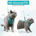 Soft Cat Chest Harness and Leash, Escape-Proof Step-in Lock Kitten Harness, Comfortable Cat Vest with Reflective, Easy t