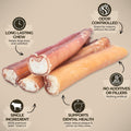 Bully Bunches Premium (6" Jumbo - 6 Pack) Odor-Free Bully Sticks for Medium & Large Dogs - Consistently Sized, Long Last