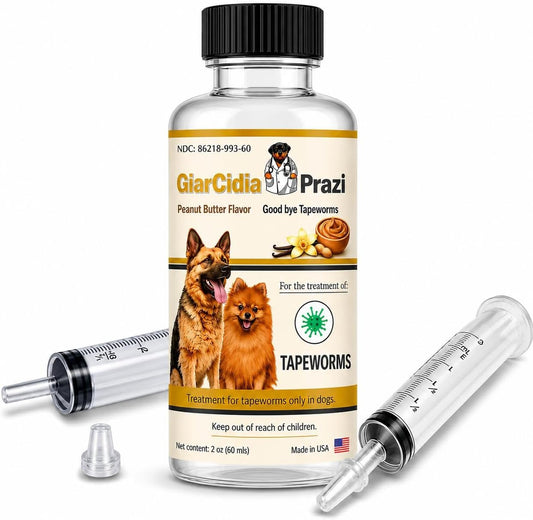 No More Tapeworms in Dogs and Puppies - USA Made Dewormer for Puppies and Dewormer for Dogs - Peanut Butter Flavour-Glas