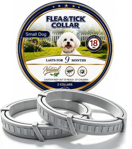 Flea Collar for Dogs, Flea and Tick Collar for Small Dogs, 2 Pcs